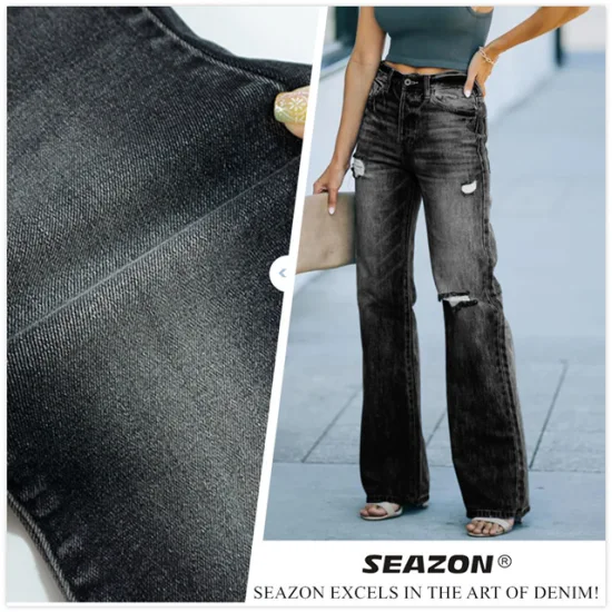 Zz1472 Repreve Poliéster Viscose Algodão Spandex Tecido Denim Tecido