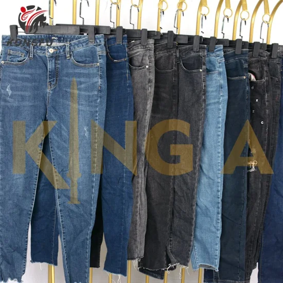 Homens mulheres jeans usados ​​jeans de segunda mão jeans inverno estoque liquidação roupas usadas na alemanha